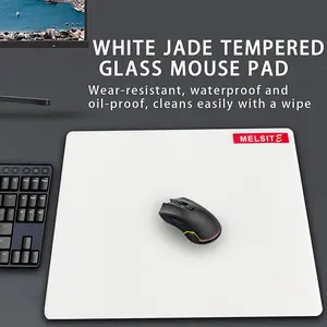Jade Tempered Glass, Portable Hard Surface Waterproof Smooth Drawing Easy Clean Premium Multipurpose Mousepad, Office & Home Use