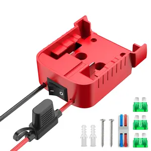 Power Wheel Adapter for Milwaukee M18 Battery Adapter, 18V Power Wheel Battery Converter Kit with Fuses Holder and Switch, Wire Terminals, 12AWG Wire for DIY (1-Pack)