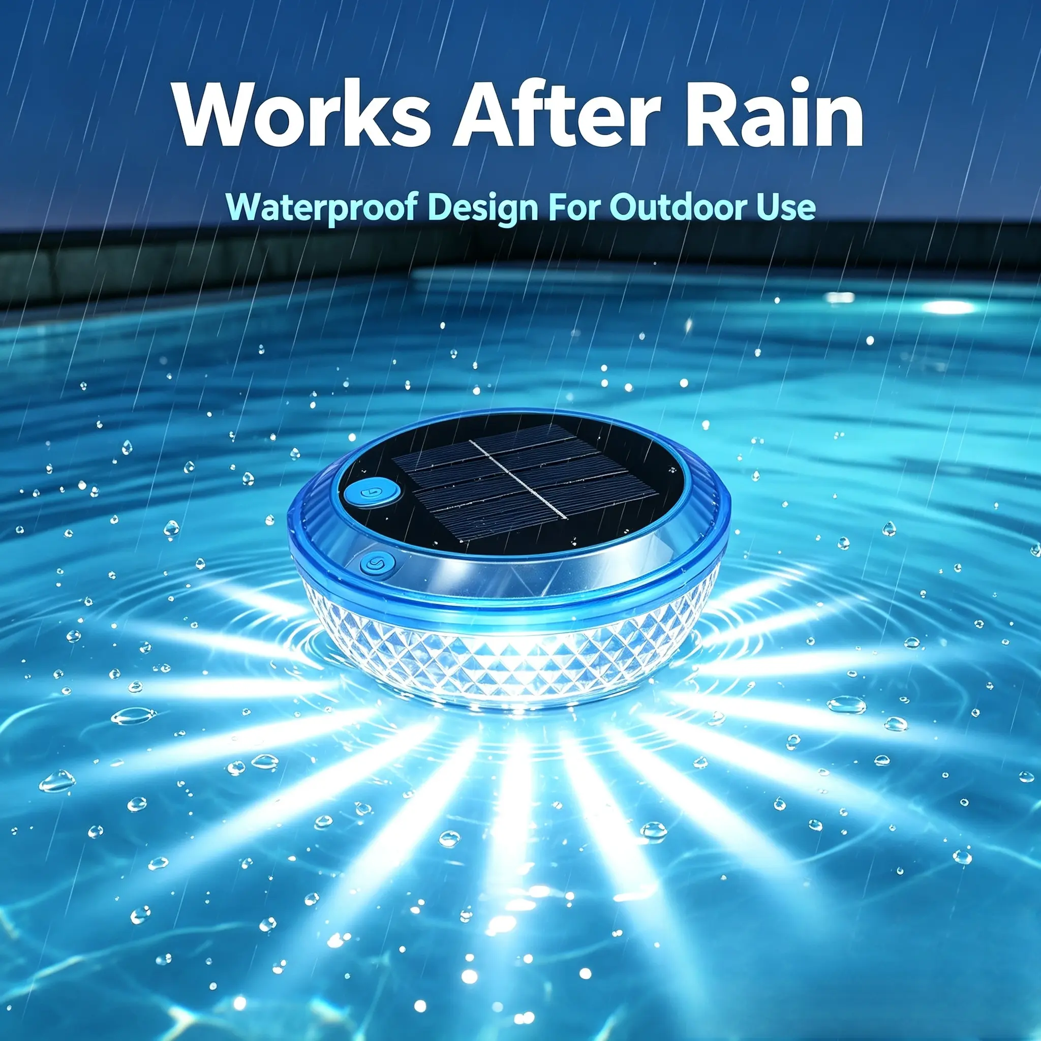 Solar Powered Floating Pool Lights IP68 Waterproof RGB Multi-Color LED Underwater Floating Light, Auto Sensor Night  Lamp for Swimming Pool, Hot Tub, Backyard Pond, Fountain, Outdoor Pool Party Water Landscape Lighting decor
