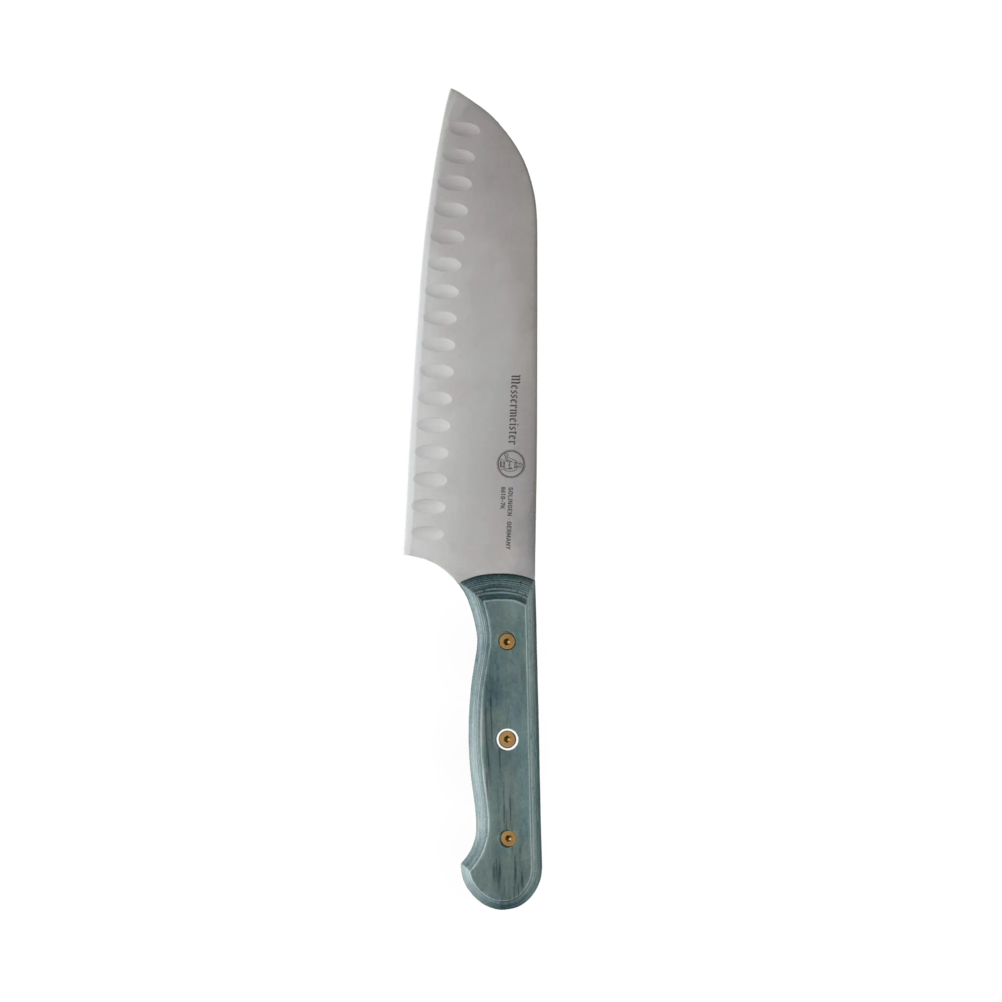 Custom Blue Kullens Santoku Knife - 7"