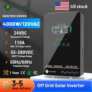 4KW 120V Off Grid Solar Inverter 24V 140A 5600W MPPT Charger Pure Sine Wave Home Inverter 6.25 Inch LCD Display