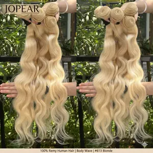 JOPEAR【12A Premium Upgraded】 30 Inch 613 Blonde Body Wave Human Hair Bundles 100% Unprocessed Brazilian Virgin Hair Bundles Honey  1 3 4 Pcs Blonde Colored Real Human Hair Bundles For Woman #Summer