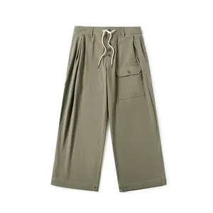FRIED RICE Sashiko Wide Leg Pants - Olive