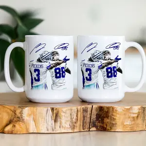 BNB [Football Gift] Cd Lamb and G Pick Signature Mug 11oz/15oz, Step Bros Mug, Game Day Cowb Cup, Gift for Fans, Gift for Dallas Fans, Friends and Family, Coffee Mug, Drinkware