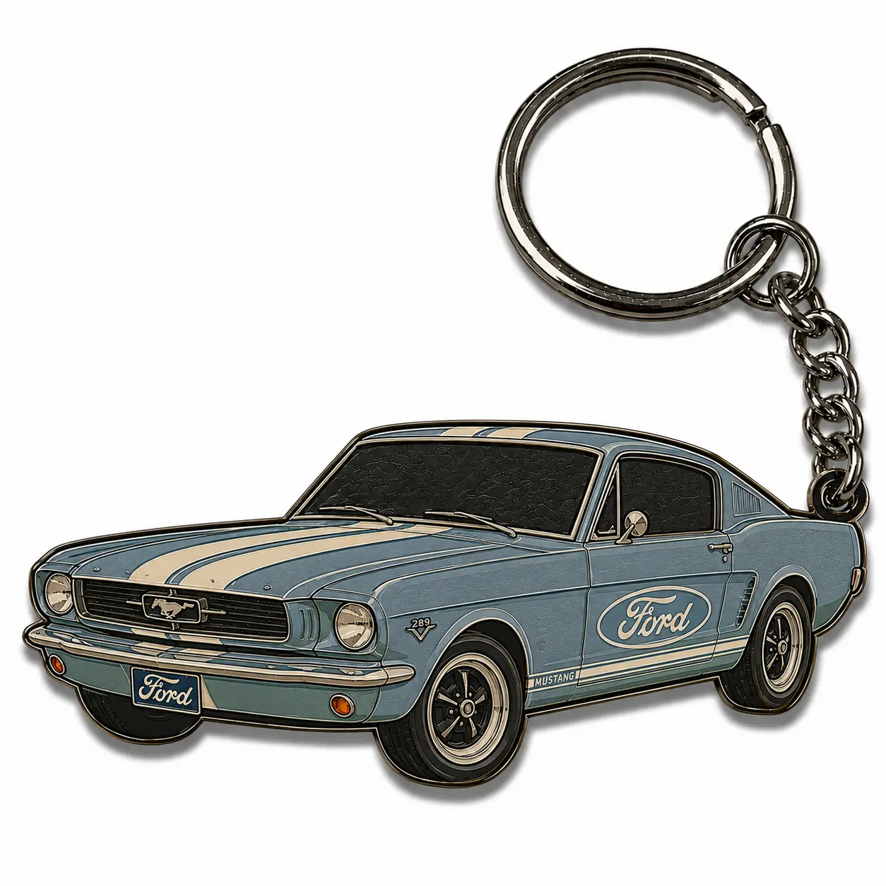 Ford Mustang 289 Keychain, Classic Muscle Car Acrylic Keychain, Vintage Mustang Gift for Men, Car Lover Key Ring, Retro American Car Accessory, Mustang Fan Gift USA