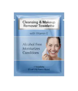 Diamond Wipes Cleansing and Waterproof Makeup Remover Wipes - Alcohol-free with vitamin E - 50 Individual Packets