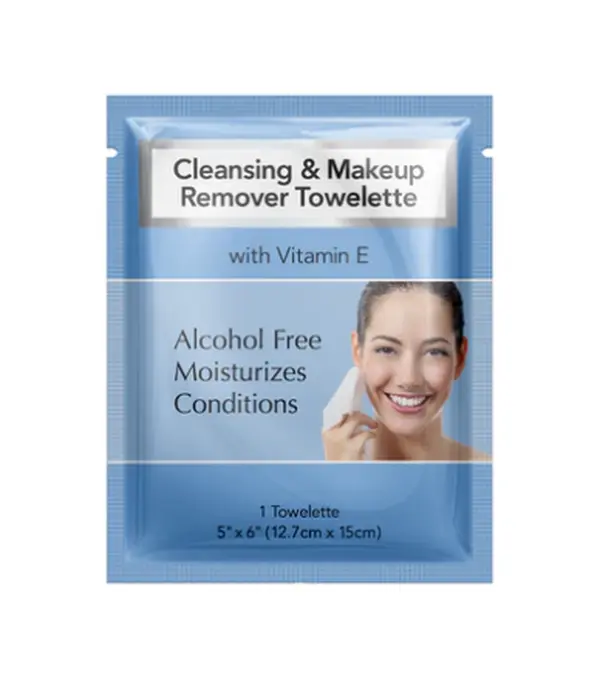 Diamond Wipes Cleansing and Waterproof Makeup Remover Wipes - Alcohol-free with vitamin E - 50 Individual Packets