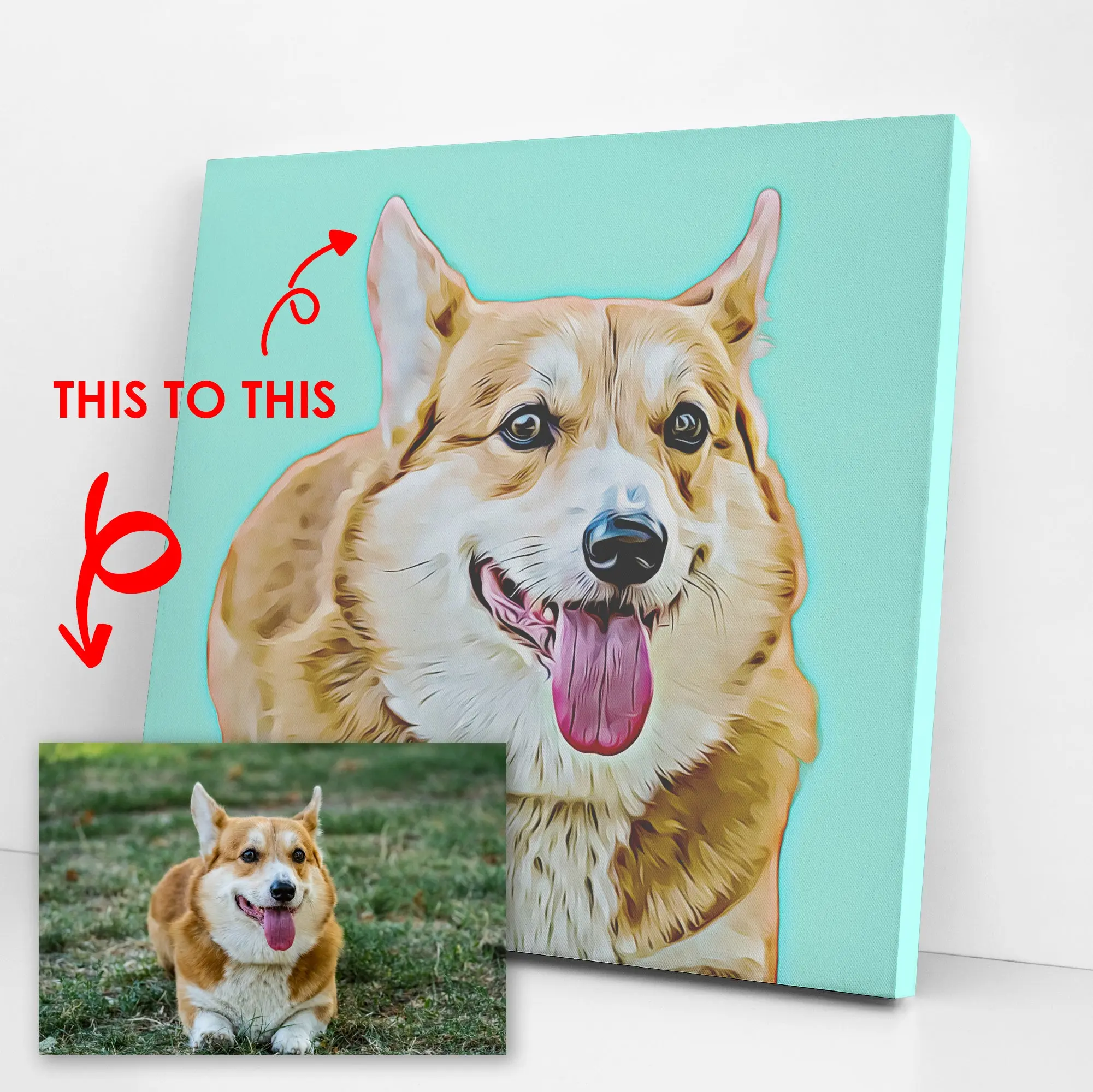 Your Pets Photo As a Painting on Canvas, Dog Painting, Personalized Dog Painting, Dog Canvas, Dog Art