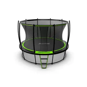 JumpFlex HERO 12' Round Trampoline with Safety Net Enclosure and Net Attachment