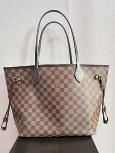 Pre-owned Louis Vuitton canvas Shoulder Bags Damier neverfull mm size red without pouch capacity [ Vault ]