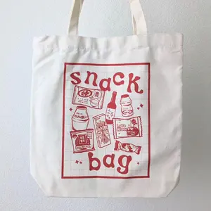 Magnetic Clasp with Pocket: Snack Bag Tote Bag with Infused Ink, Design Never Crack or Peel - Grocery Bag, Cotton Canvas Bag