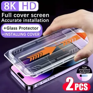 2PCS Tempered Glass Screen Protector for iPhone 13/14/15/16/17 (Pro/Pro Max/Plus/E/Air) - 9H Hardness, Bubble-Free, Easy Install, HD Clear Anti-Scratch Anti-Fingerprint, Black Friday Deal: Ideal Christmas/New Year Phone Accessory