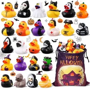 Halloween Rubber Ducks 24 Pack with a Bag, Halloween Party Favors Halloween Basket Stuffers, Bath Toys for Kids, Goodie Bag Fillers, Halloween Ducks for Jeep, Exchange Gifts for Girls Boys