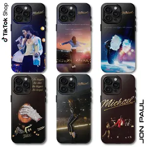 Michael 2026 Phone Case, Michael Iconic Glove Crystal Phone Cover, Legendary Singer Signature 17 Air Pro Max
