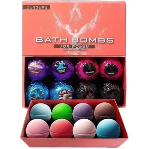 Bath Bombs for Women – Relaxing 8-Piece Gift Set – Natural & Organic Bath Bombs with Essential Oils – Feminine Scents Like Lavender, Vanilla, Strawberry & More – 2.5oz Each – ZenseMe Spa Set for Her Body Care Shea