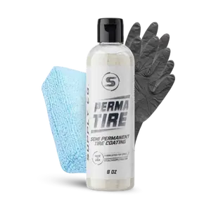 Stealth Supply Perma Tire Coating - Non-Slinging Semi-Permanent Protection Against UV Rays, Road Grime, Dust, Brake Dust & Contaminants