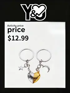 The Perfect Gift  Magnetic "Forever" Matching Heart Keychains for Couples