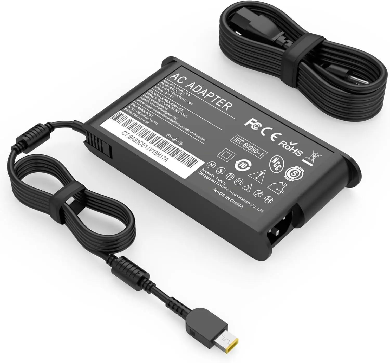170W ThinkPad AC Laptop Charger Compatible with Lenovo Thinkpad Extreme Gen 6 5 4 3 2 1 P50 P51 P52 P53 P70 P71 P73 W541 W540 T540p E560p Z710 T15g T15p P16v P15v P15 P15g P16 P17 P1 X1 Power Adapter