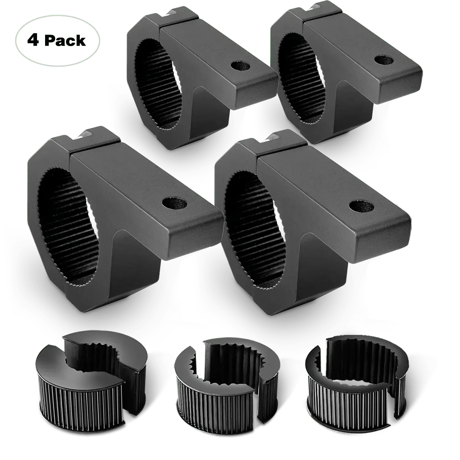 Aluminum Alloy Multi-Clamp Mount Kits for Nilight Outdoor LED Lights - 1in, 1.5in, 1.75in, 2in Horizontal Bar Clamps, 2 Pairs, LED Light Set, Car & Lighting Accessories
