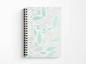 Rokkaku Cat Art Collection Ring Notebook - Fish