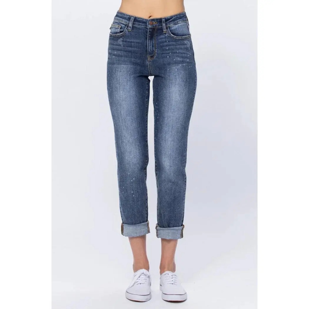 Judy Blue Bleach Splash Boyfriend Jeans