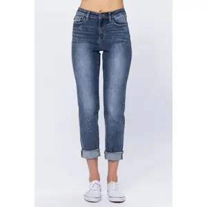 Judy Blue Bleach Splash Boyfriend Jeans