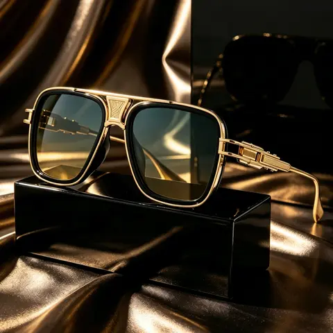 Unisex Classic Square Sunglasses, Retro Metal Frame, UV Protection Lightweight Aviator Glasses, 2026 New Euro-American Style, for Daily & Outdoor Wear, Casual Outdoor Sunglasses, Street Style Shades, Stylish Sunglasses, Styling Sunglasses