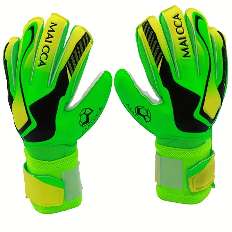 Soccer Goalie Gloves, Soccer Goalkeeper Gloves, Strong Grip Goalkeeping Gloves With Finger Protection - Green