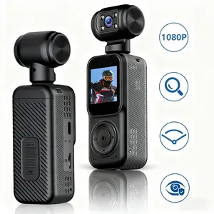 1080P Action Camera,180° Rotatable Body Camera,Pocket Camera with 8x Digital Zoom,USB Charging,Portable Sport DV,Streaming Camera,Handheld Camera Recorder,Hands Free POV Camera,Men Gifts