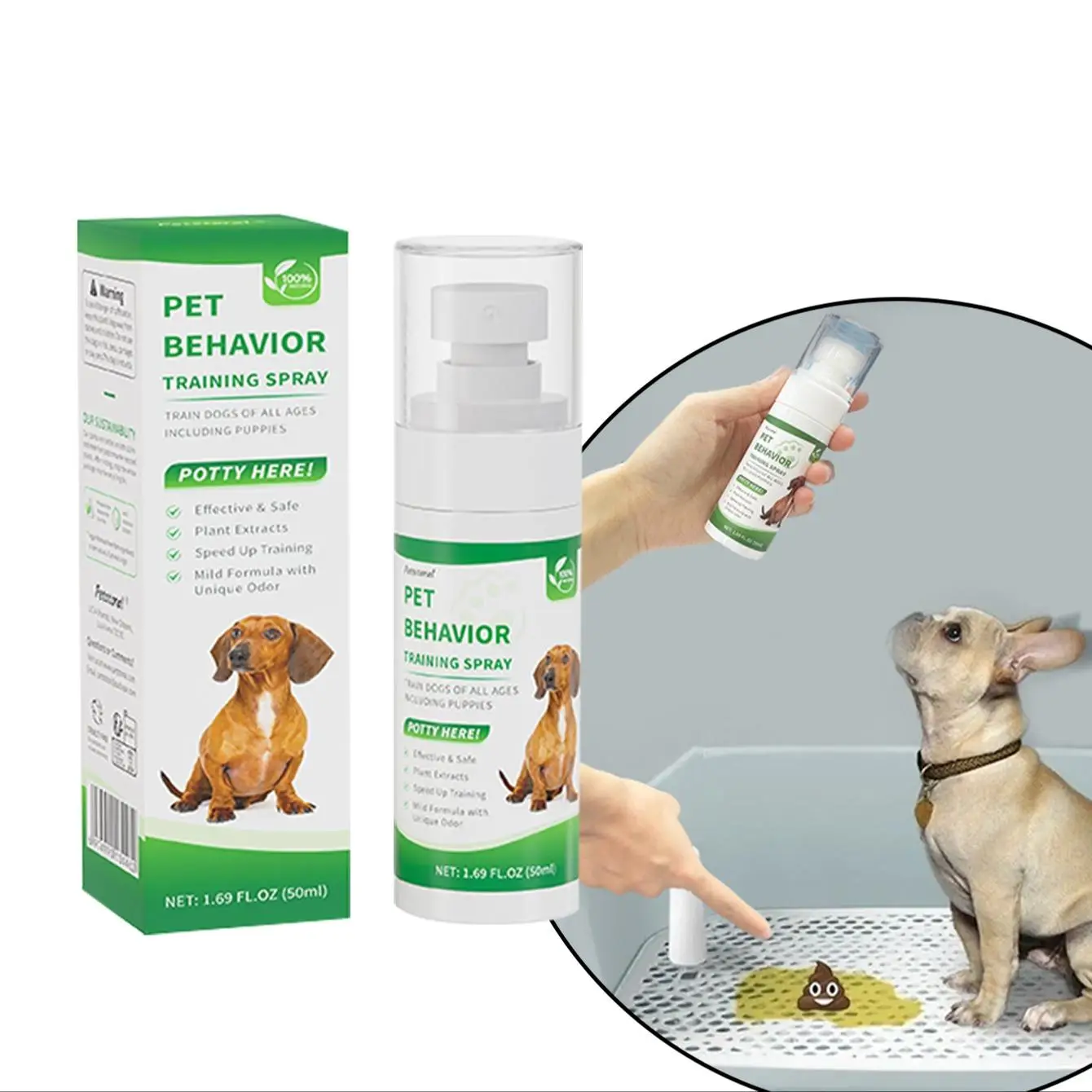 Pet Potty Training Spray, Pet behavior Training Spray, Indoor and Outdoor Pet Toilet Training Aid, Dog & Cat Litter Supplies