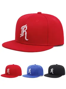 2025 Simple and Personalized New Flat Edge Hat JR Embroidery Men's Fashion Street Hip Hop Hat Street Dance Pop Skateboard Hat Women's Outdoor Cycling Mountain Climbing Sports Sunshade Hat Daily Leisure Commuting Decoration Adjustable Baseball Hat