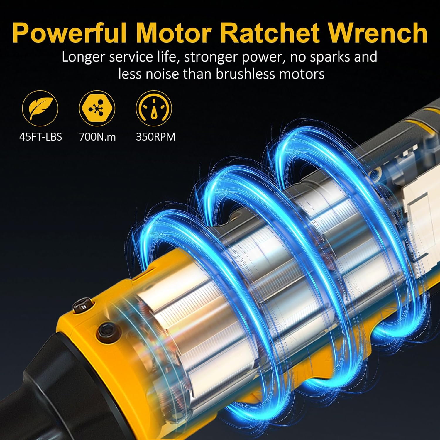 Cordless Ratchet Wrench for Dewalt 20V Battery with gloves 3/8" Electric Ratchet Set No Battery