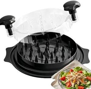 Chicken Shredder Tool Twist, Visible Chicken Breast Grinder Machine for Ground Food, Meat & Vegetables (Elegant Black) Slicer Kitchen summerwins