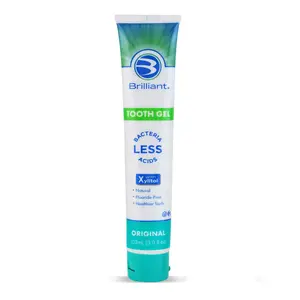 Brilliant Toothpaste Gel by Spry, With Xylitol, Fluoride Free, Mint Free, Safe If Swallowed, Natural, Original