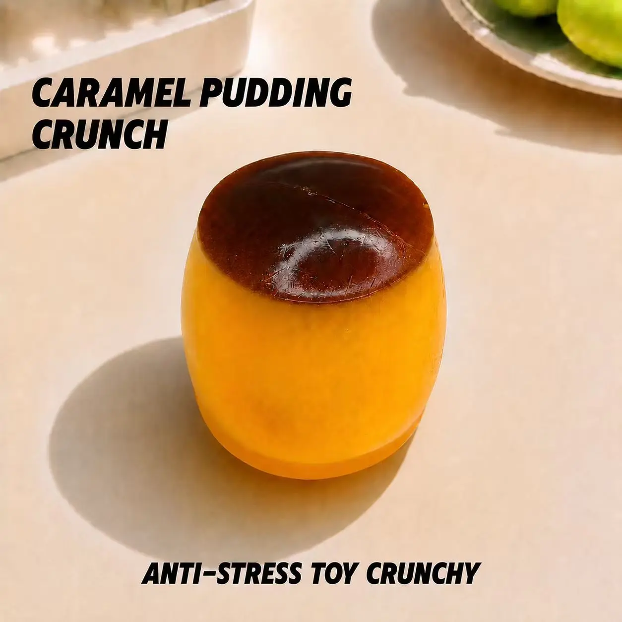 Food Crunchy Stress Ball Squishy - Squilo Pudding Crunch Non-Rebound Moldable Sensory Squishies Fidget Toys for fun Stress Relief soft squish ball, ASMR