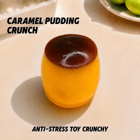 Food Crunchy Stress Ball Squishy - Squilo Pudding Crunch Non-Rebound Moldable Sensory Squishies Fidget Toys for fun Stress Relief soft squish ball, ASMR