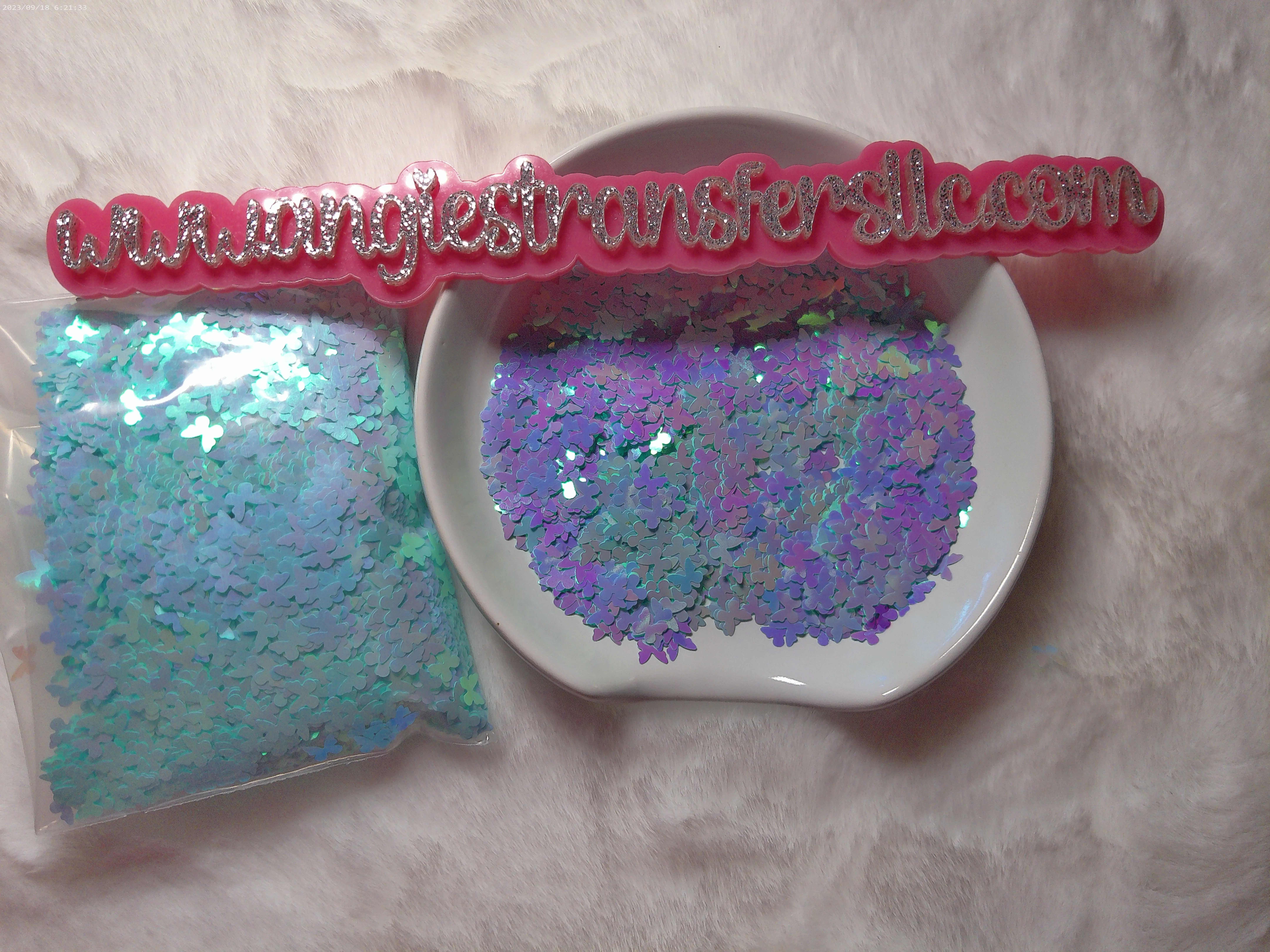 holographic butterfly glitter shaped