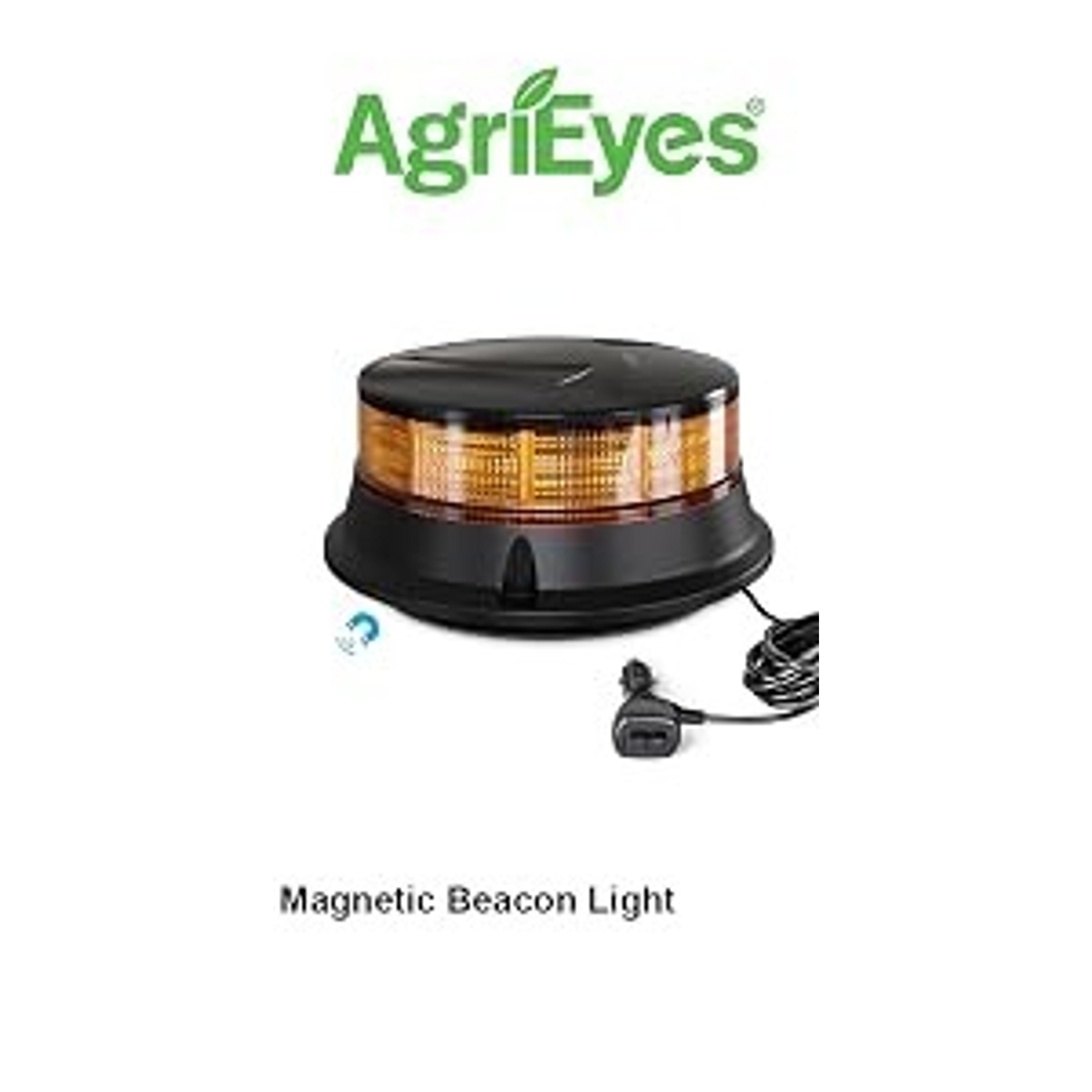 Agrieyes Amber Beacon Light 4.2Inch, Flashing Safety Warning Lights Permanent/Magnet Mount (Amber, Screw)