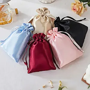 Elegant Satin Jewelry Bag 13x18cm, Wedding Party Birthday Gift Drawstring Storage Pouch, Stylish Packaging for Accessories & Gifts