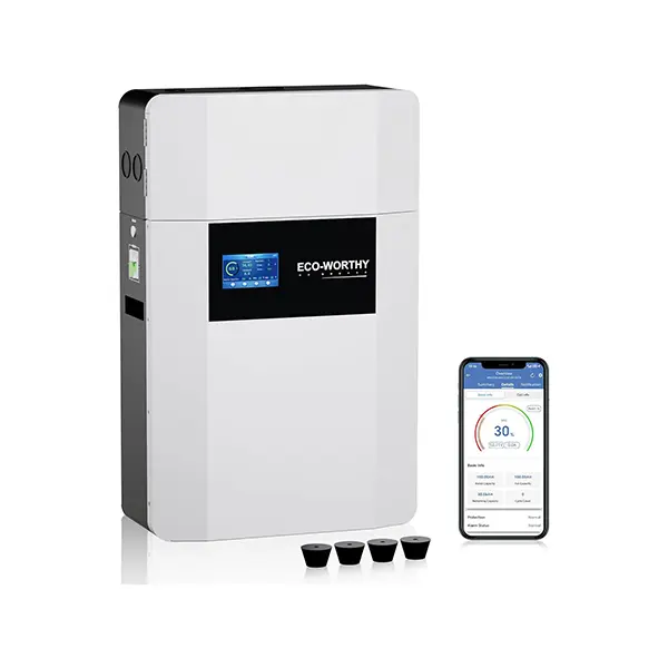ECO-WORTHY 48V 100Ah Wall-Mount Indoor Secondary (Rechargeable) LiFePO4 Lithium Ion Battery with Conduit Box, Bluetooth, WiFi, Low-Temp Protection for Off-Grid Systems, Home Backup Power
