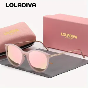 LoLaDiva Unisex Fashion Retro Sunglasses Round Frame Outdoor Decorative Sunglasses Suitable for fashionable dressing and driving UV400