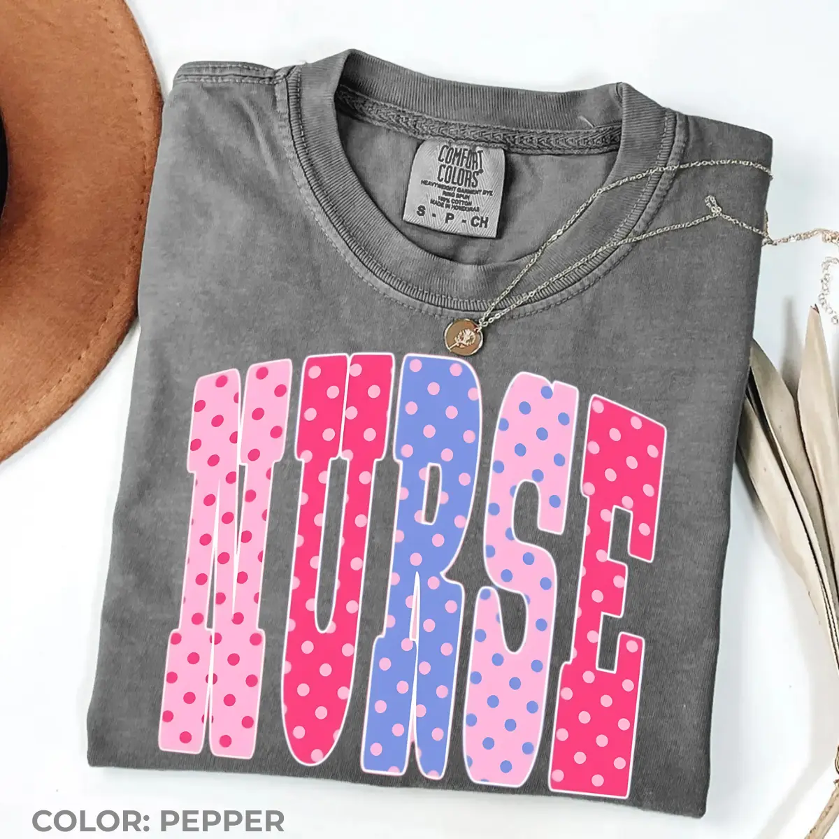 Comfort Colors Coquette Nurse Shirt, Neon Polka Dot Medical Graphic Tee, Cute RN Summer T-Shirt, Nursing School Gift, Healthcare Worker Top