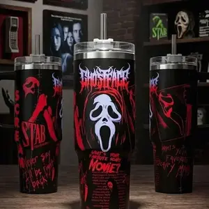 Scream 7 Ghostface Tumbler 40oz 20oz Movie Custom Cup 40 oz Tumbler With Handle, Tumbler 20oz No Handle, Gifts For Fans