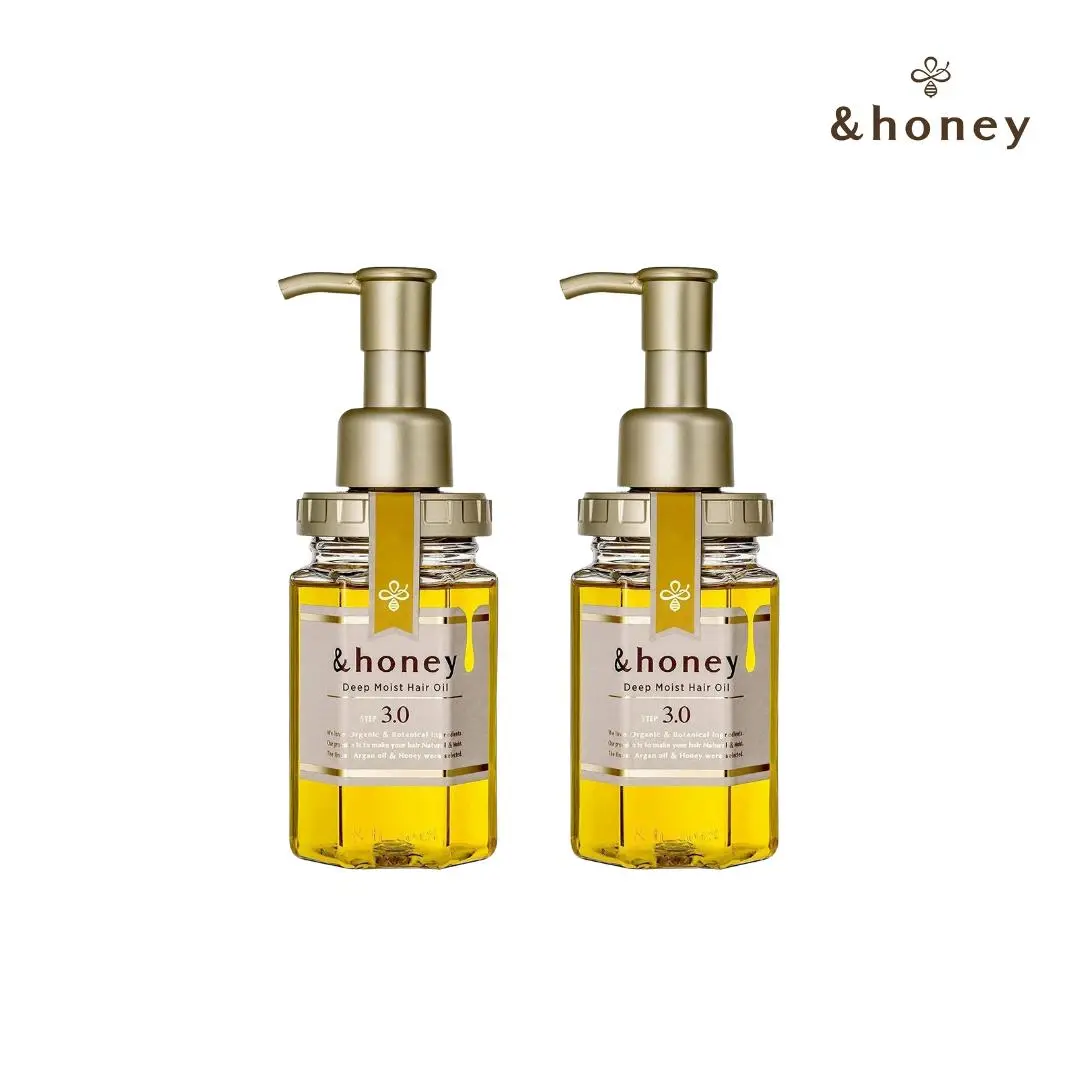 &honey Deep Moist Hair Oil 3.0 (2 Pack) – Honey-Infused Hair Oil for Dry, Frizzy Hair, Deep Moisture & Shine