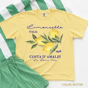 Comfort Colors Retro Limoncello La Dolce Vita T-Shirt, Amalfi Coast Lemon Graphic Tee, Italy-Inspired Summer Shirt, Coastal Aesthetic Outfit