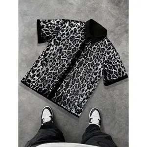 Men's Shiny Sequin Embellished Single Breasted Luxury Shirt Fabric Menswear