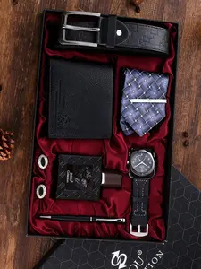 Men's Gift Set 8-Piece Creative Combination Watch Wallet Perfume Tie Belt Pen Cufflinks, Men Accessories, Perfect Birthday Present for Him