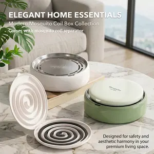 Fireproof Mosquito Repellent Box with Separator, Creative Heat-Resistant Covered Mosquito Disk, Outdoor Camping Sandalwood Holder, Safe Indoor Use