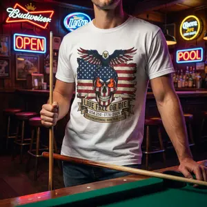 Live Free or Die USA 250 T-Shirt – Patriotic Eagle Skull Tee 1776-2026 Semiquincentennial 4th of July Unisex Shirt