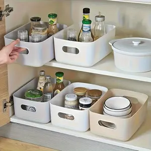 4-piece cosmetic storage box, Cosmetics Organizer Storage, closet organizer, household supplies, multi-functional storage box and storage basket for kitchen, bathroom, bedroom & office (Model: DM575)